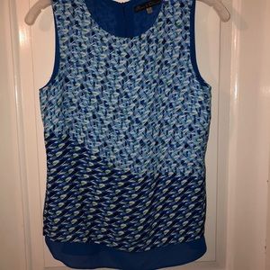 Blue, White, and Green Flowy Tank Top